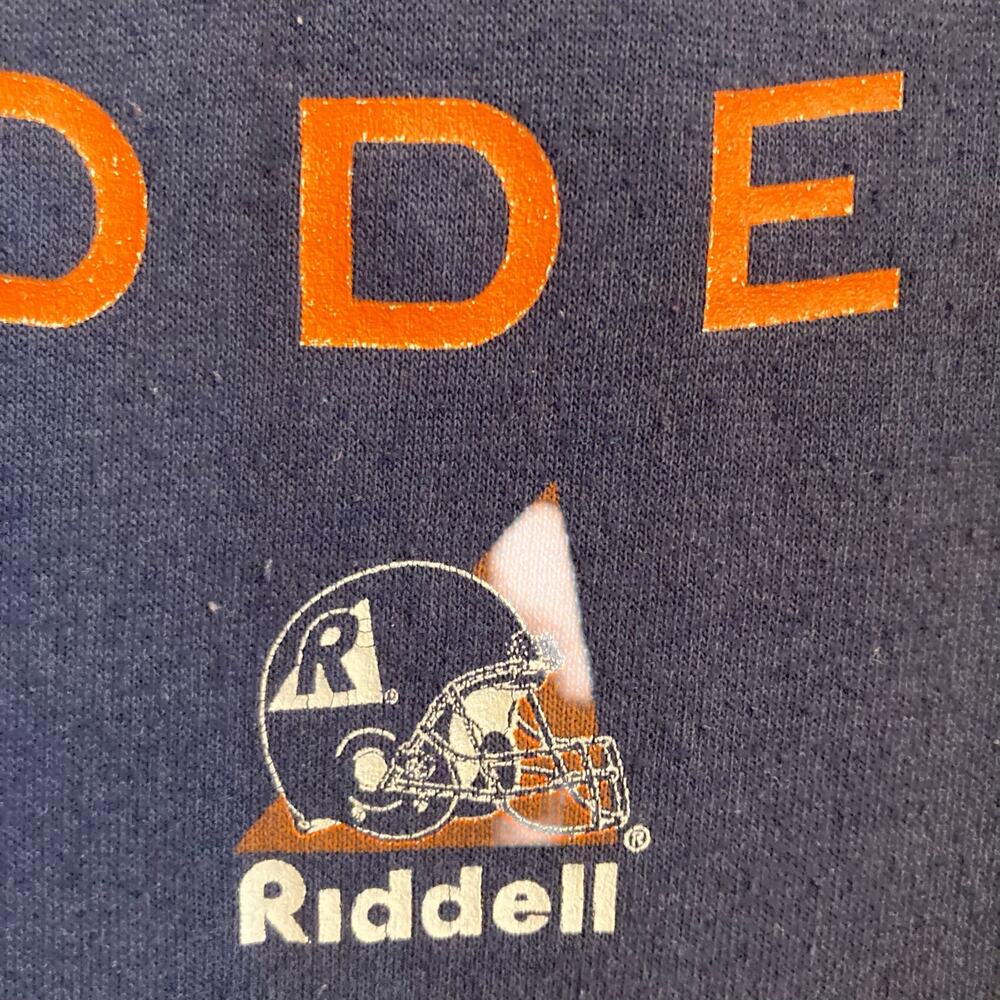 Vintage 1999 Denver Broncos Navy Crewneck Sweatshirt NFL Riddell Large - Picture 9 of 16